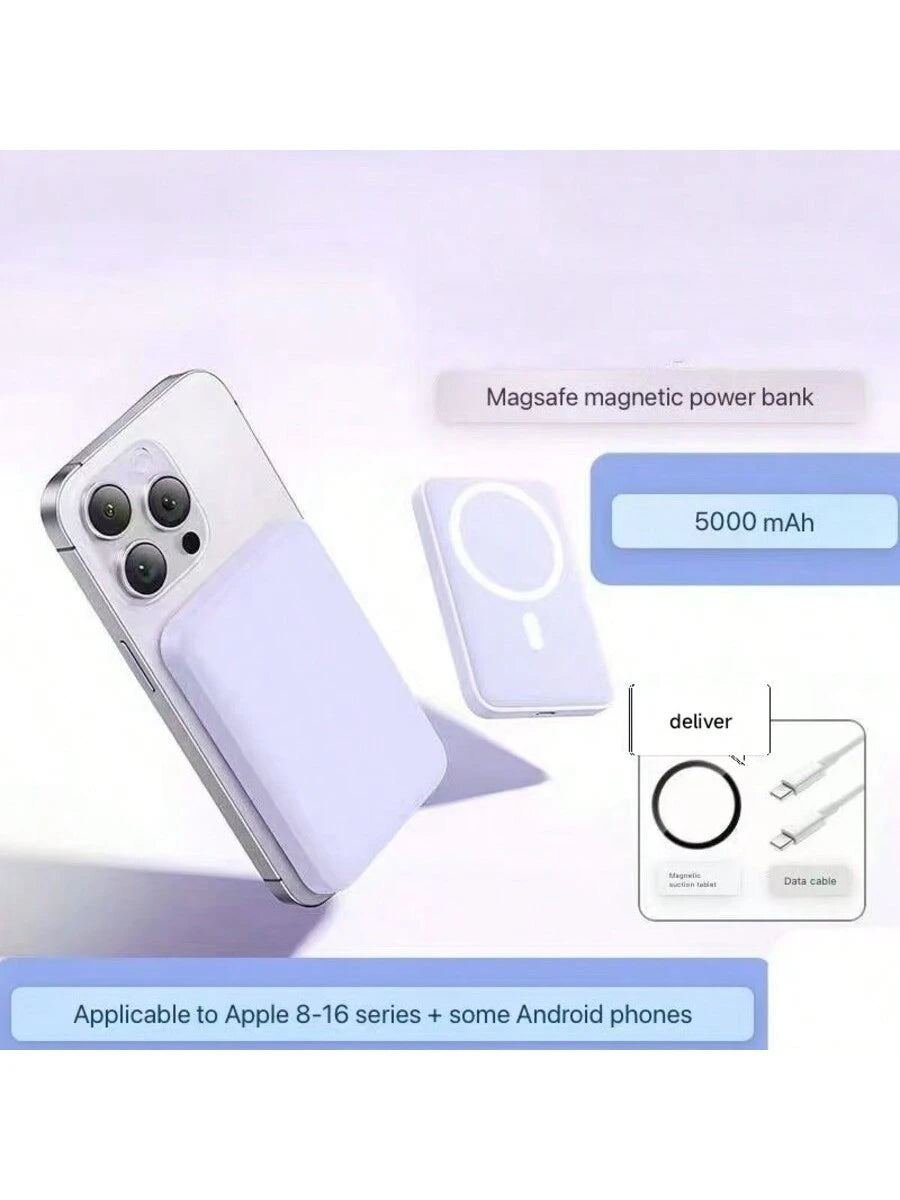 2025 Version Wireless Portable Charger, Mini 5,000MA And Power Bank Compatible With Magnetic Safety Battery Pack PD 20ww/Type-C Data Cable, Suitable For IPhone 16/15/14/13/12Series, Universal Android