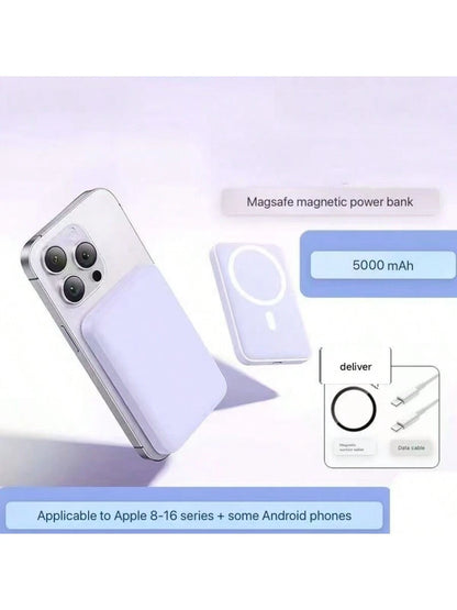 2025 Version Wireless Portable Charger, Mini 5,000MA And Power Bank Compatible With Magnetic Safety Battery Pack PD 20ww/Type-C Data Cable, Suitable For IPhone 16/15/14/13/12Series, Universal Android