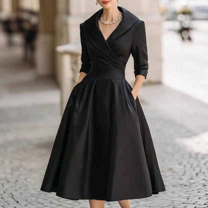 2026 European Women Elegant Formal Waist Slim Dress Slimming Graceful Long Sleeve Maxi Dress