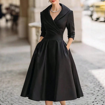 2026 European Women Elegant Formal Waist Slim Dress Slimming Graceful Long Sleeve Maxi Dress