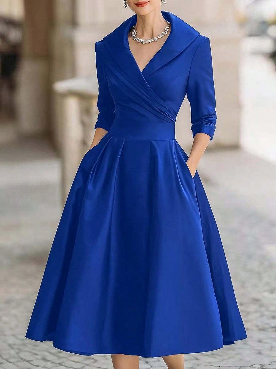 2026 European Women Elegant Formal Waist Slim Dress Slimming Graceful Long Sleeve Maxi Dress