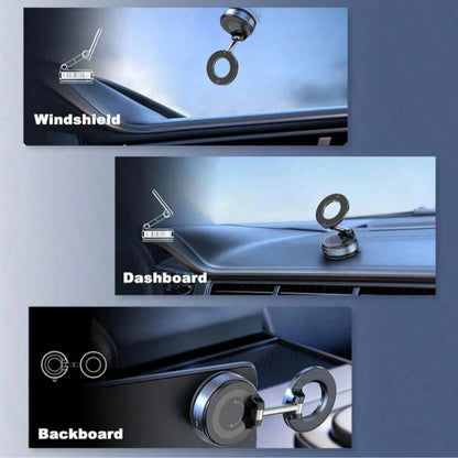 2026 New Adjustable Foldable Large Suction Cup Magnetic Car Phone Holder, N52 Strong Magnet, 360° Rotation, Dashboard Vacuum Suction Cup Installation, Suitable For Bathroom Tiles, Glass Surfaces, ABS