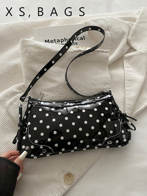 2026 New Fashion Women's Polka Dot Fresh Underarm Handbag Cute Student Daily Outing Shoulder Bag