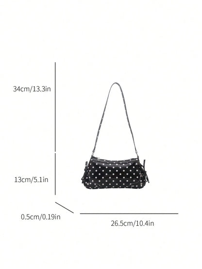 2026 New Fashion Women's Polka Dot Fresh Underarm Handbag Cute Student Daily Outing Shoulder Bag