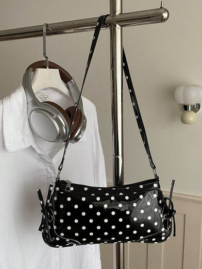 2026 New Fashion Women's Polka Dot Fresh Underarm Handbag Cute Student Daily Outing Shoulder Bag