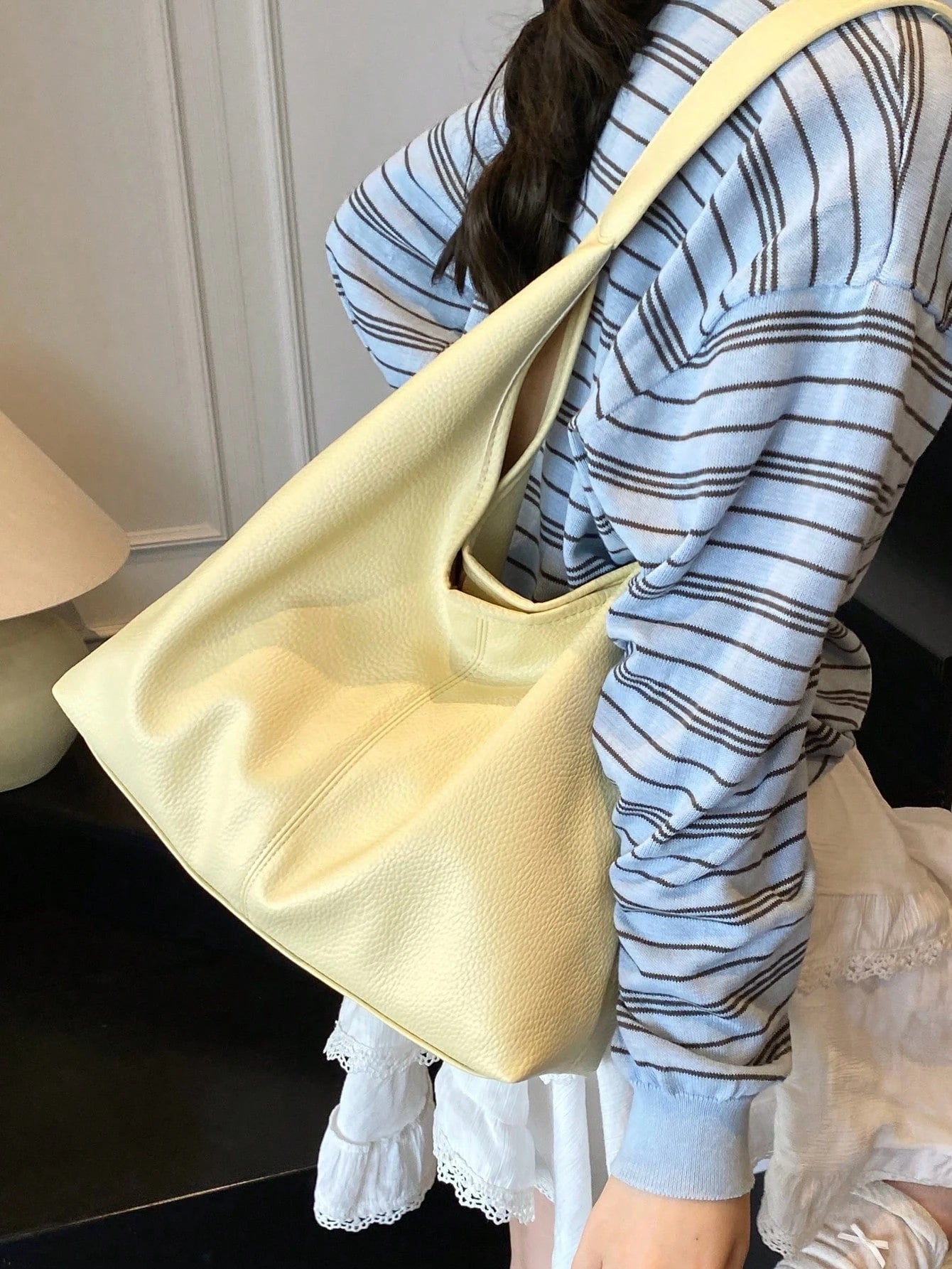 2026 New Fashion Women's Soft PU Large Capacity Tote Bag 2 Pieces Set, Shoulder Bag For Daily Use, Commuting, College Student School Bag, Dating Gift, Shopping Bag, Crescent Bag