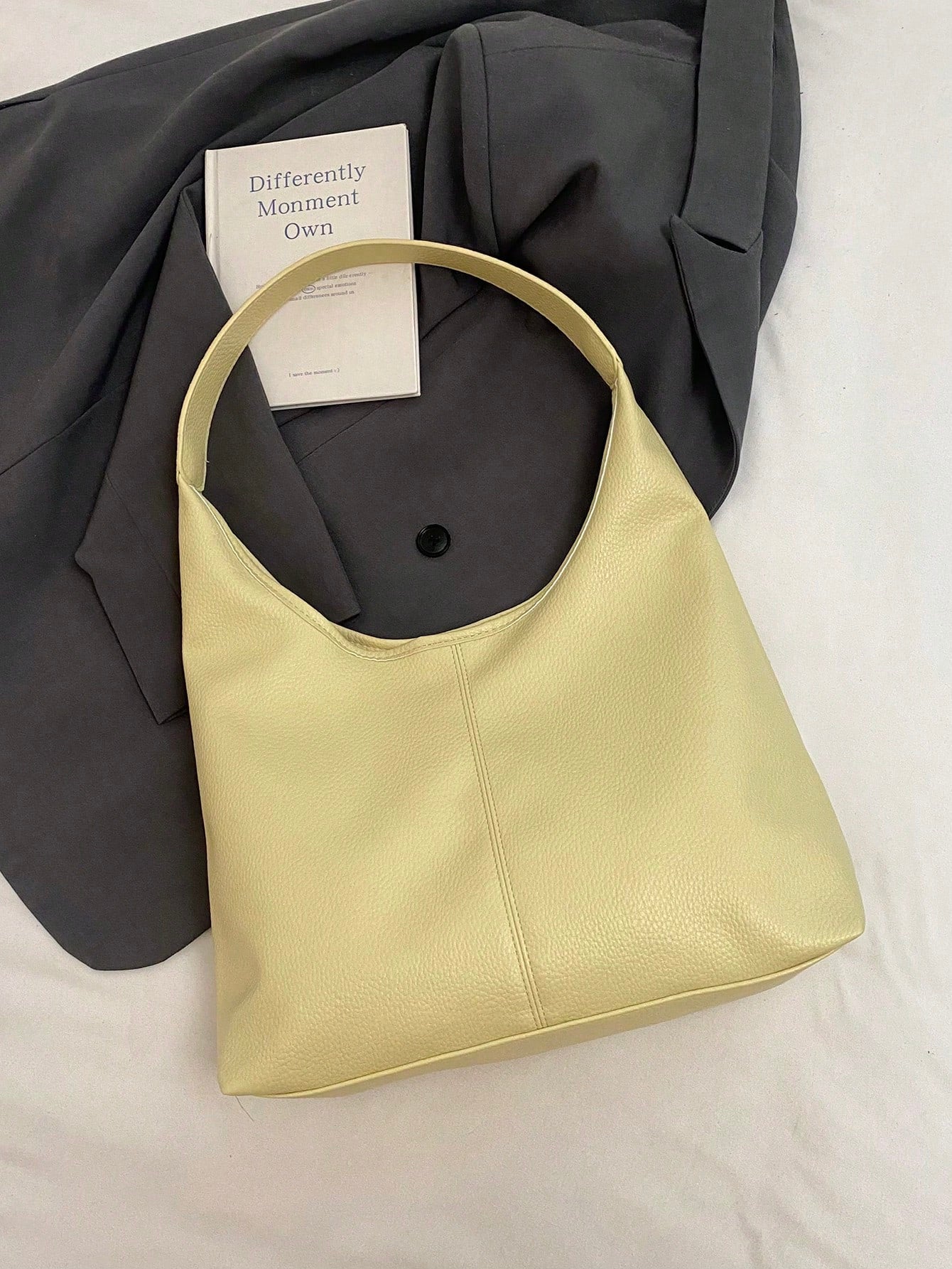 2026 New Fashion Women's Soft PU Large Capacity Tote Bag 2 Pieces Set, Shoulder Bag For Daily Use, Commuting, College Student School Bag, Dating Gift, Shopping Bag, Crescent Bag