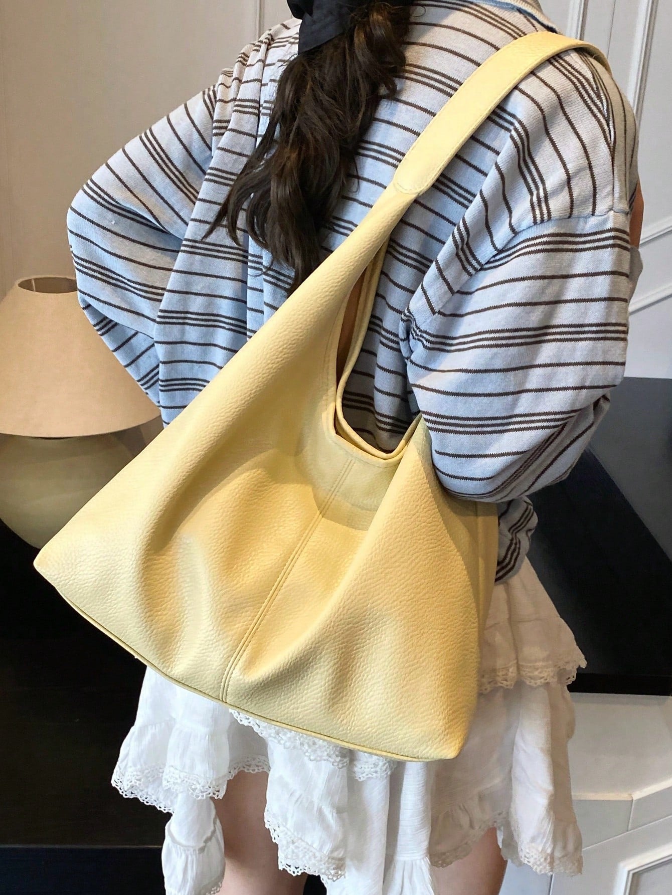 2026 New Fashion Women's Soft PU Large Capacity Tote Bag 2 Pieces Set, Shoulder Bag For Daily Use, Commuting, College Student School Bag, Dating Gift, Shopping Bag, Crescent Bag