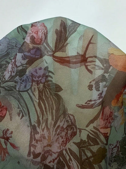 2026 New Floral V-Neck Hollow Lace Patchwork Bohemian Blouse, Vintage Botanical Watercolor Rose Print, Boho Chic 90s Retro Romantic Style, Suitable For Spring/Summer, Music Festival, Party, Vacation