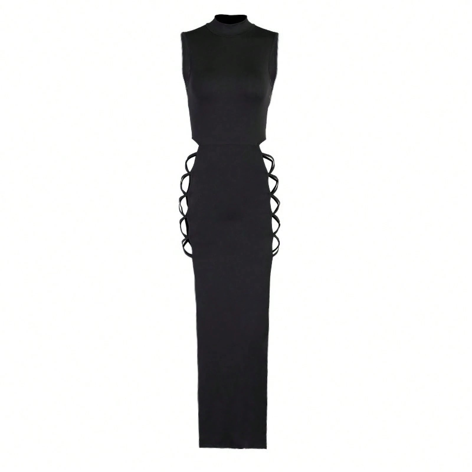 2026 Summer Sexy High Slit Bandage Cami Dress Sheer Mesh Lace Bodycon Slim Stretch Elegant Romantic Boudoir Party Lingerie For Women