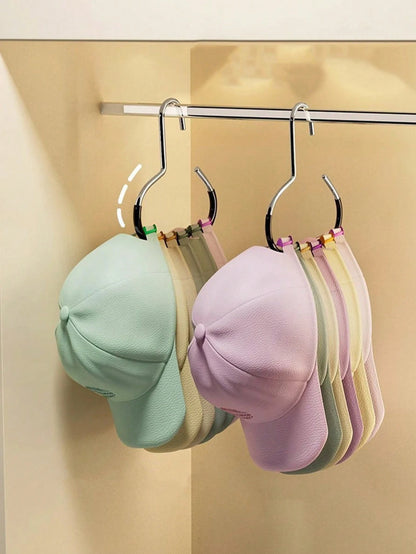 20pcs/10pcs/6pcs/3pcs/1pc Cap Storage Hooks, Wardrobe Organizer Hooks For Hats, Ties, Scarves, Belts, Versatile Hanging Hooks For Home, Dorm, Hotel