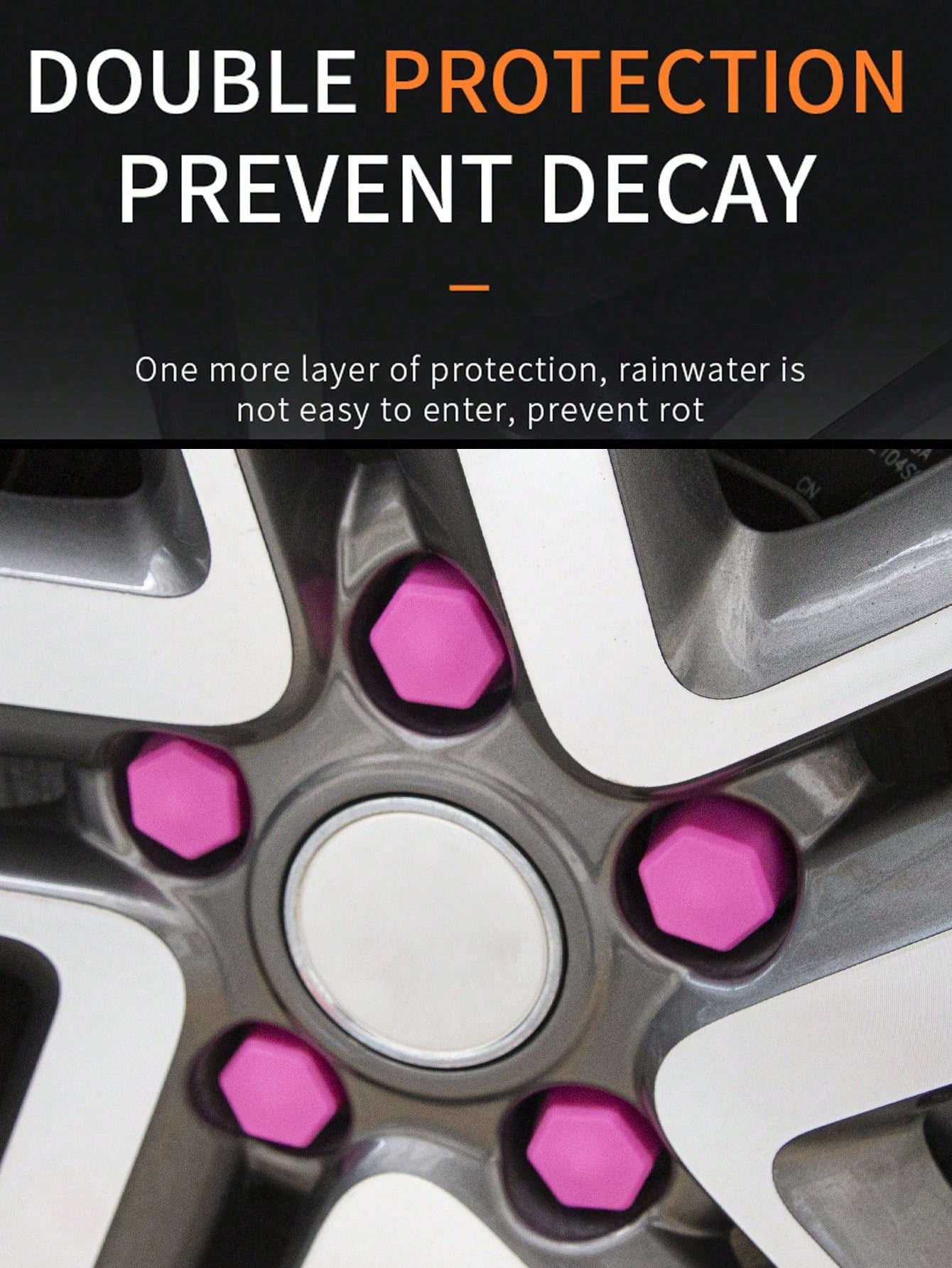 20pcs 19mm Pink Silicone Car Wheel Tyre Hub Screw Bolt Nut Cap Cover