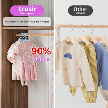 20pcs Plastic Children's Hangers- Wardrobe Hangers For Baby Clothes And Kids Clothes- Nursery Storage Organizer Hangers- Multicolor Assorted