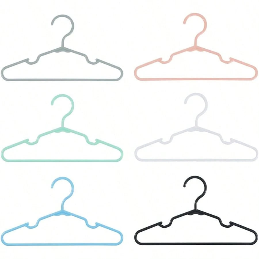 20pcs Plastic Children's Hangers- Wardrobe Hangers For Baby Clothes And Kids Clothes- Nursery Storage Organizer Hangers- Multicolor Assorted