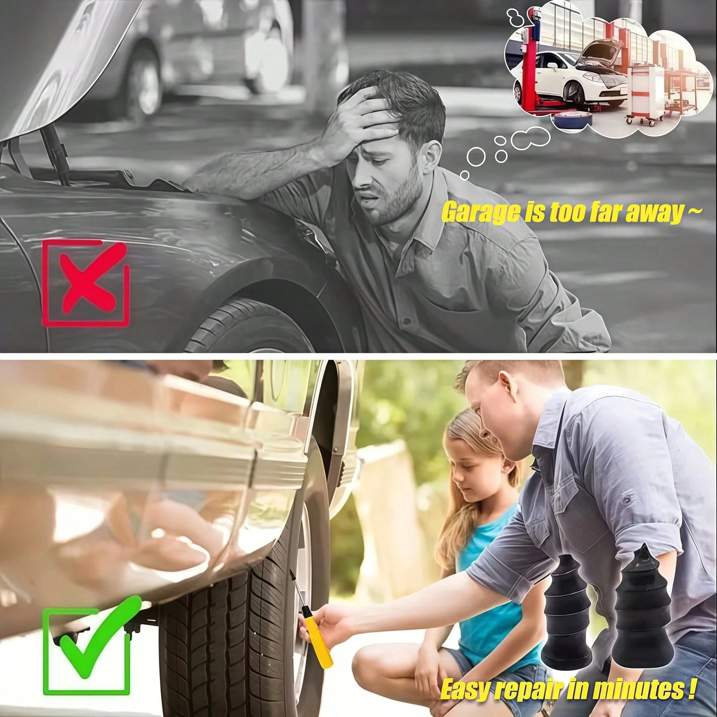 20pcs Tire Repair Kit, Dual Sizes (10 Large, 10 Small, Screwdriver Included). New Tubeless Tire Repair Kit. Suitable For Cars, Motorcycles, Trucks, And Bicycles. Quick And Easy Self-Service Tire Repai