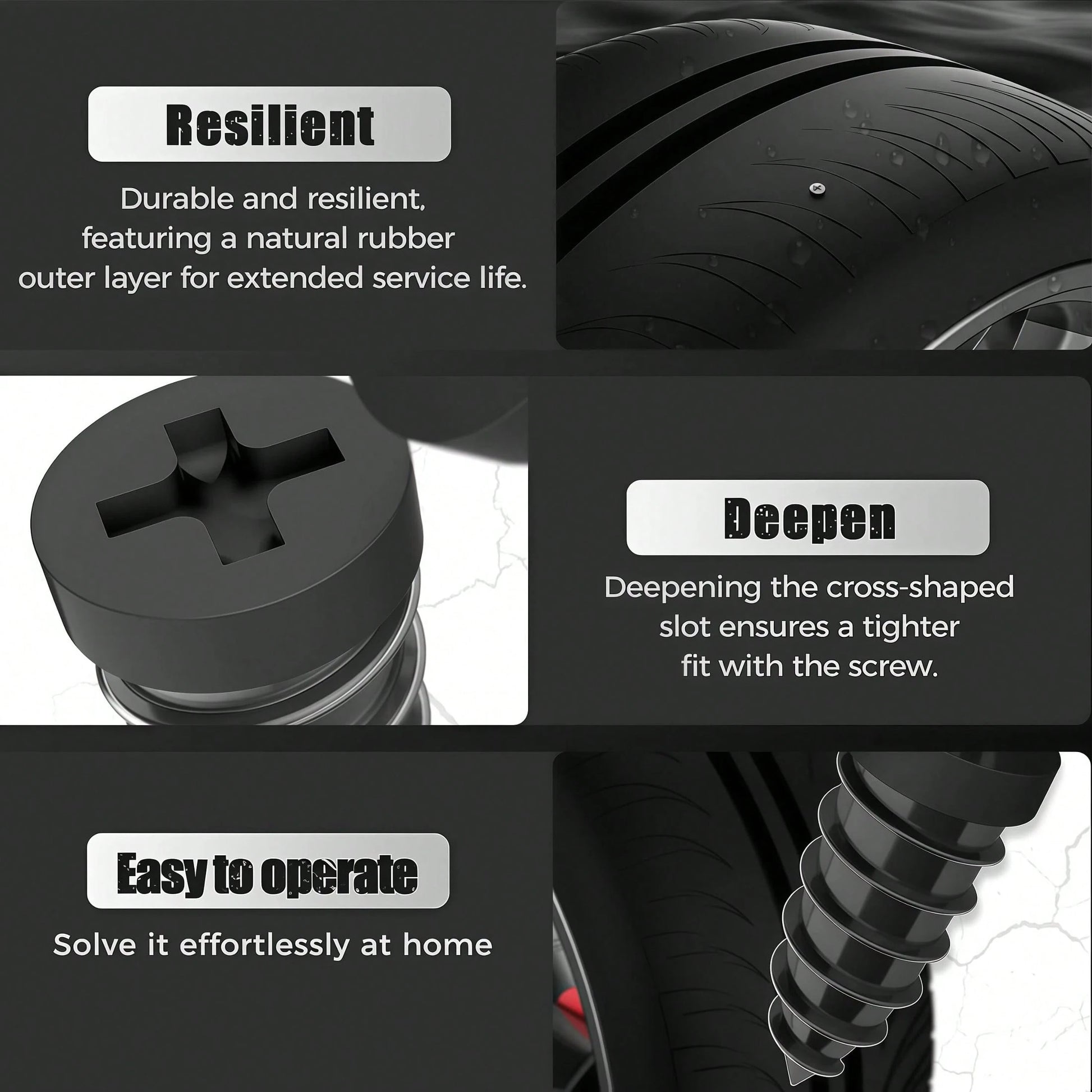 20pcs Tire Repair Kit, Dual Sizes (10 Large, 10 Small, Screwdriver Included). New Tubeless Tire Repair Kit. Suitable For Cars, Motorcycles, Trucks, And Bicycles. Quick And Easy Self-Service Tire Repai