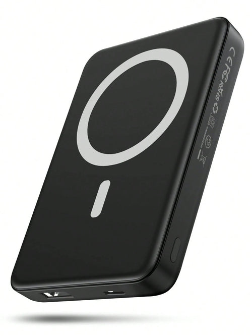 20W High-Speed Slim Magnetic Wireless Power Bank – 5000mAh Compact Battery Pack, USB‑C Dual I/O Functionality, Perfect For On‑The‑Go Charging, Coffee Runs & Emergency Use, Universal For All Phones