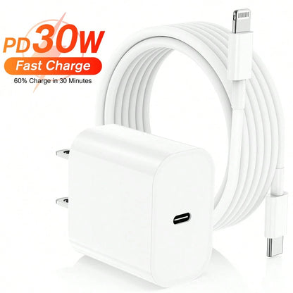 20W USB-C Fast Charger Adapter + 3.3FT/100CM USB-C To Lightning Cable, Fast Charging & Data Transfer Set Compatible With IPhone 14 13 12 Series