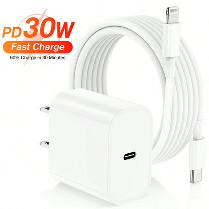 20W USB-C Fast Charger Adapter + 3.3FT/100CM USB-C To Lightning Cable, Fast Charging & Data Transfer Set Compatible With IPhone 14 13 12 Series