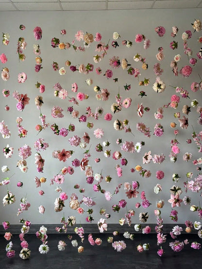 21pcs Hanging Floral Wreath Decoration Set, DIY Flower Curtain Materials, Indoor Decor, Home Decoration, Artificial Flower Pendant Decor, Flower Wall Hanging, Background Decor, Home Garden, Spring/Sum