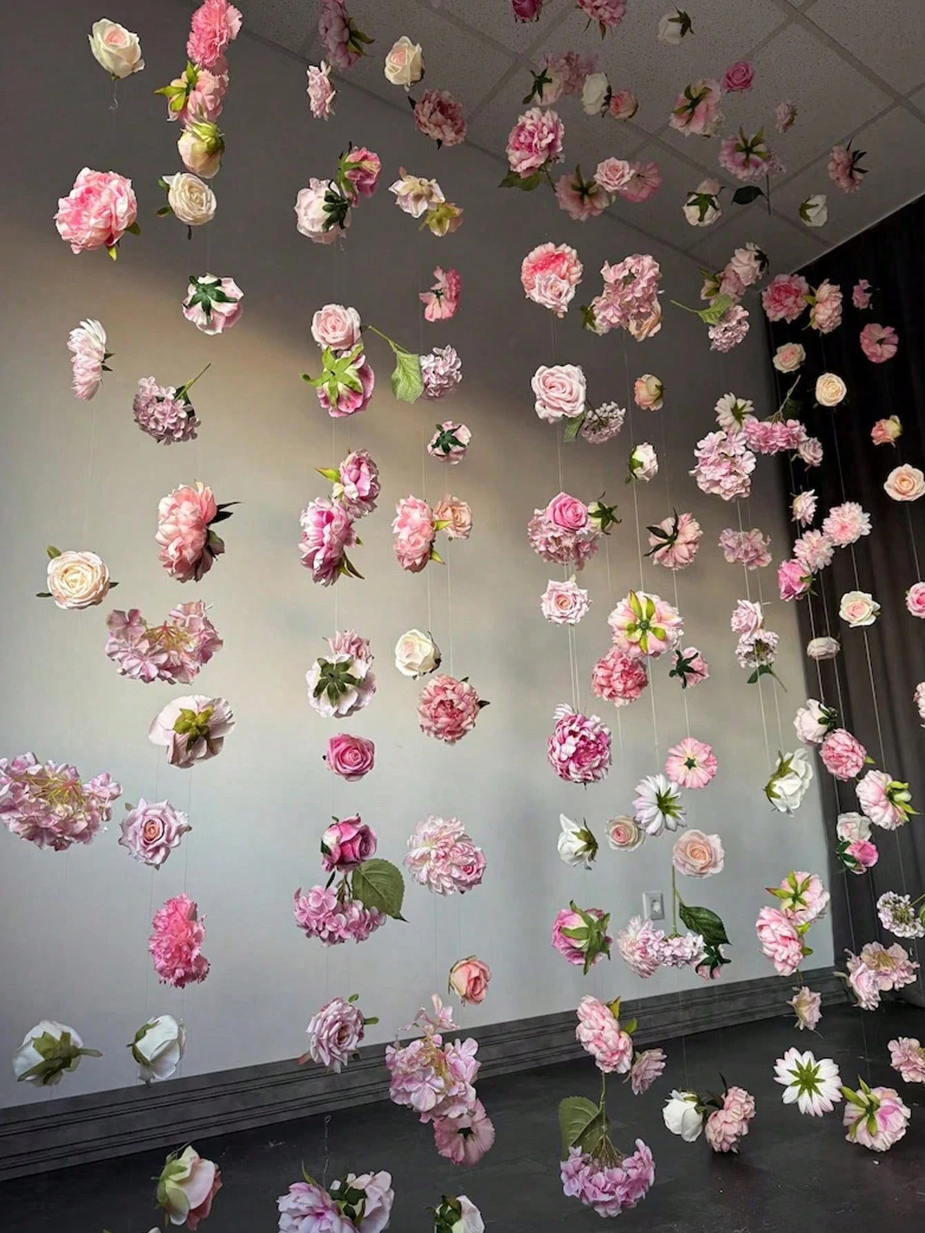 21pcs Hanging Floral Wreath Decoration Set, DIY Flower Curtain Materials, Indoor Decor, Home Decoration, Artificial Flower Pendant Decor, Flower Wall Hanging, Background Decor, Home Garden, Spring/Sum