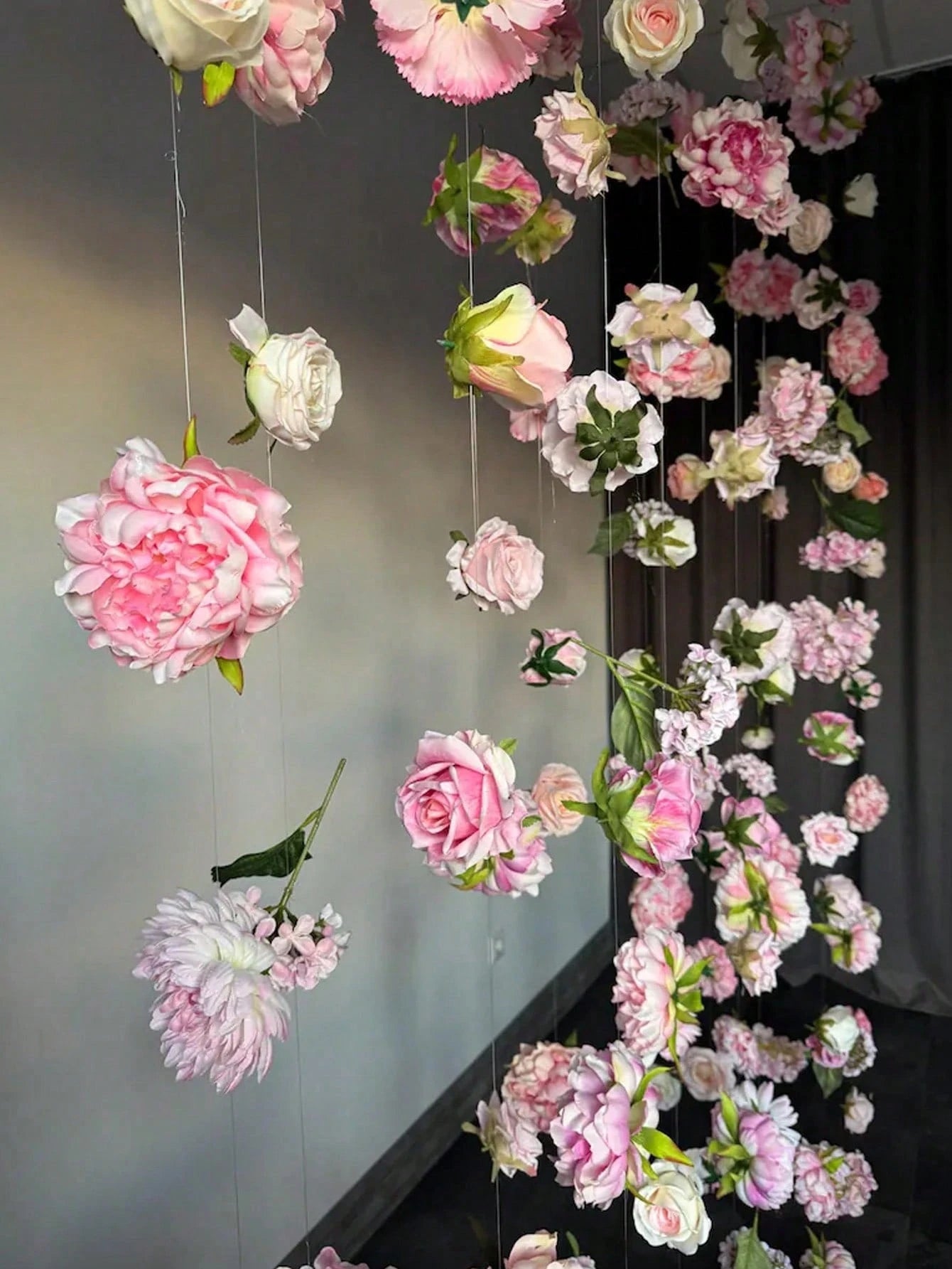21pcs Hanging Floral Wreath Decoration Set, DIY Flower Curtain Materials, Indoor Decor, Home Decoration, Artificial Flower Pendant Decor, Flower Wall Hanging, Background Decor, Home Garden, Spring/Sum