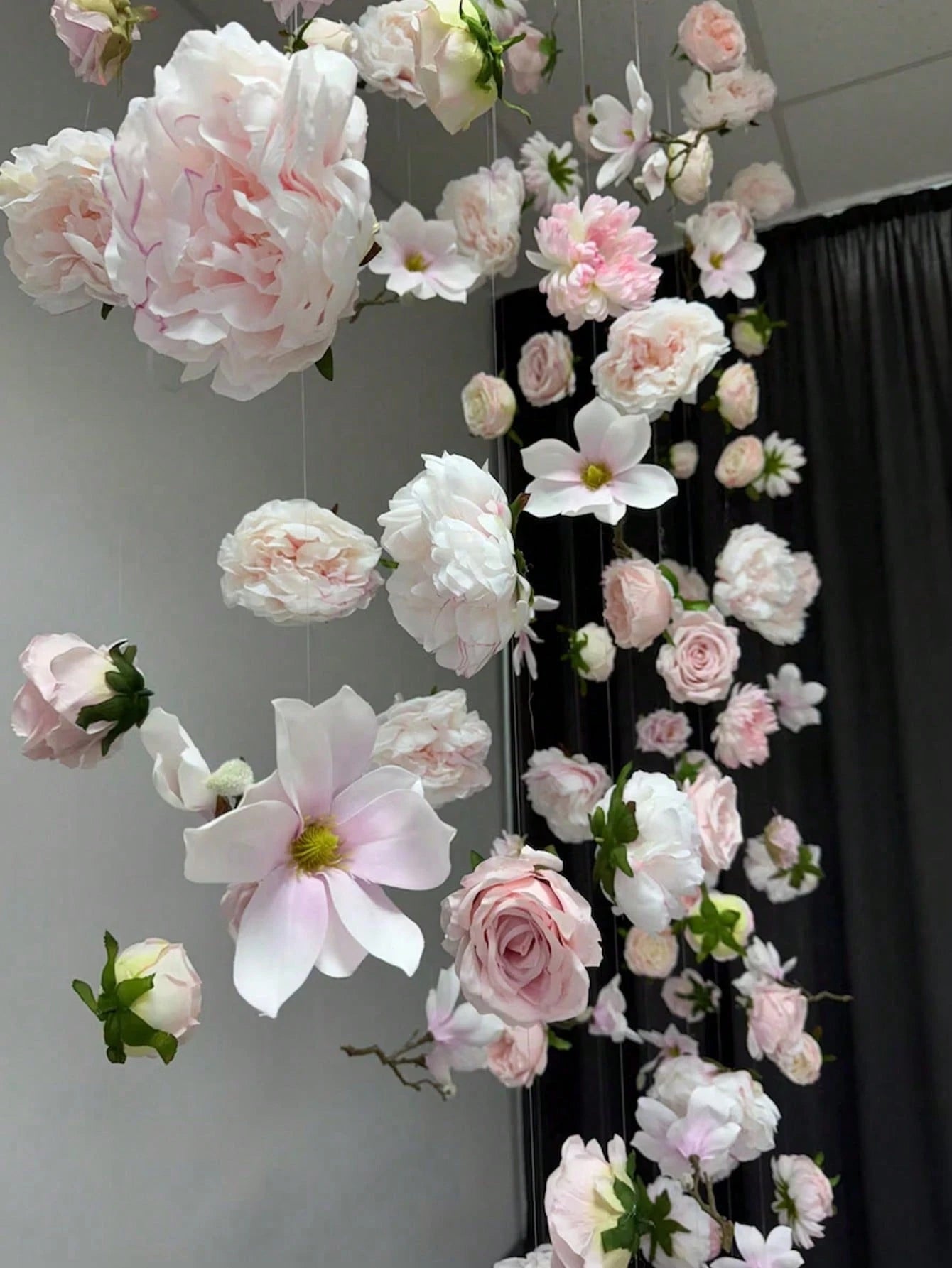 21pcs Hanging Floral Wreath Decoration Set, DIY Flower Curtain Materials, Indoor Decor, Home Decoration, Artificial Flower Pendant Decor, Flower Wall Hanging, Background Decor, Home Garden, Spring/Sum