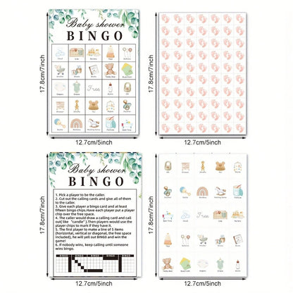 24/33/40pcs Adult Baby Shower Bingo Card Game, Baby Shower Party Supplies, Party Favors, Gender Reveal Party Decorations, 24-Player Bingo Game, Baby Shower Pacifier