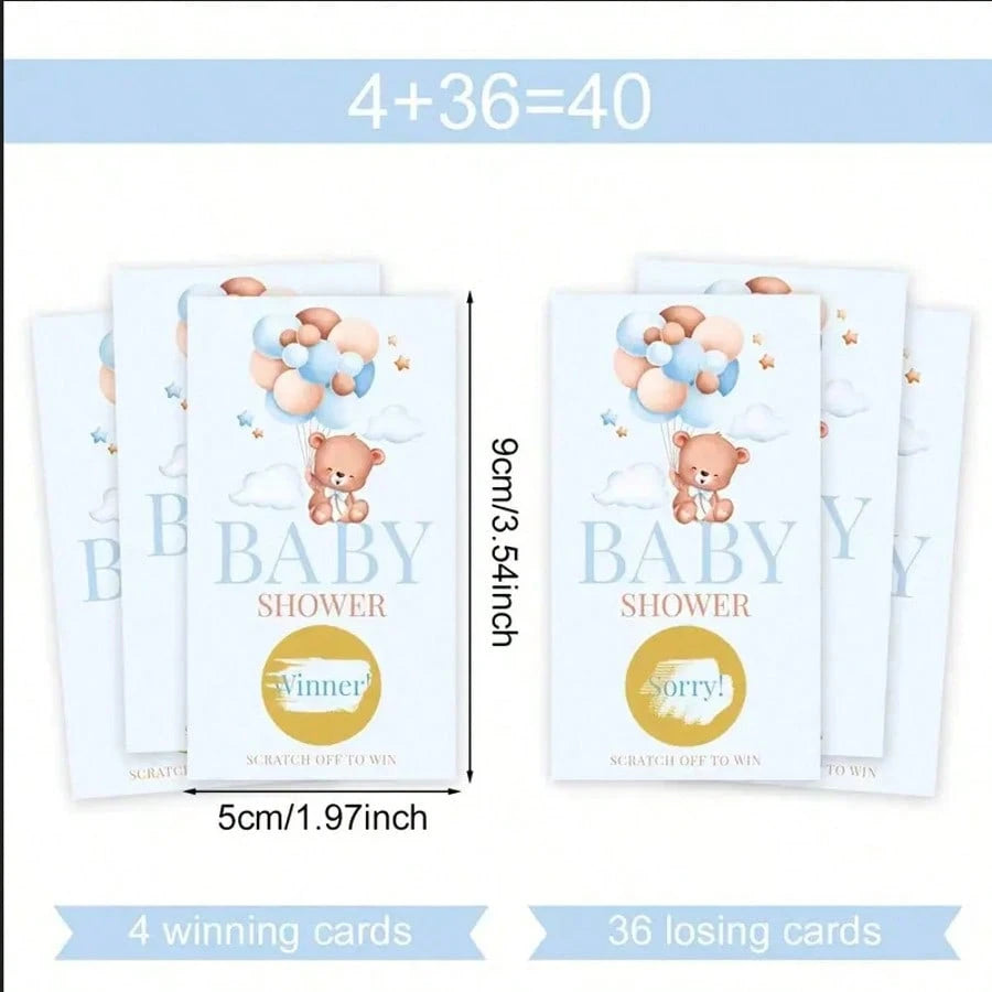 24/33/40pcs Adult Baby Shower Bingo Card Game, Baby Shower Party Supplies, Party Favors, Gender Reveal Party Decorations, 24-Player Bingo Game, Baby Shower Pacifier