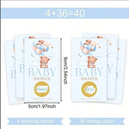 24/33/40pcs Adult Baby Shower Bingo Card Game, Baby Shower Party Supplies, Party Favors, Gender Reveal Party Decorations, 24-Player Bingo Game, Baby Shower Pacifier