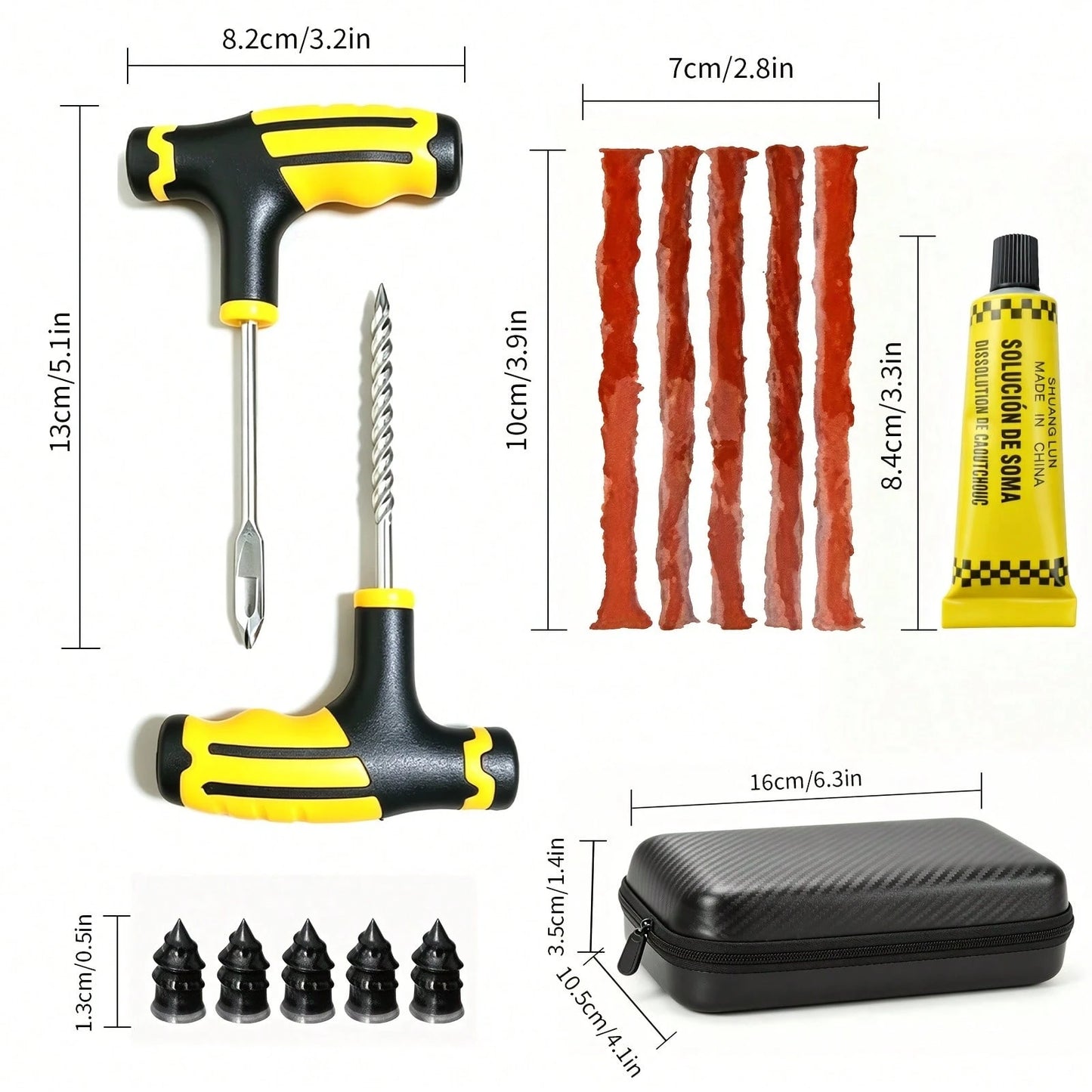 24 Pieces Of Professional Tire Repair Tools, Motorcycle Electric Vehicle ATV Universal Tire Burst Emergency Repair Rubber Strip Set