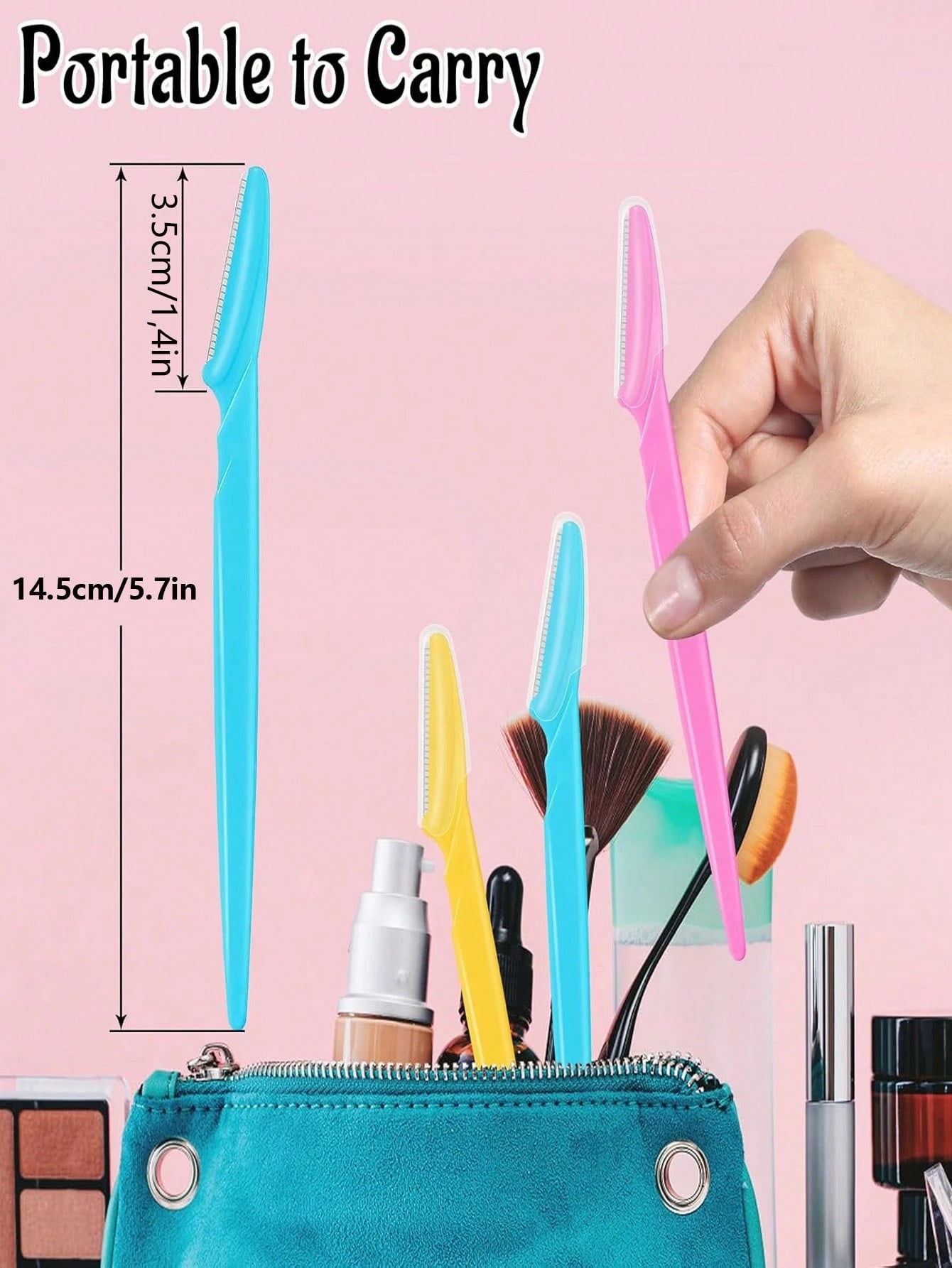 24pcs/12pcs/6pcs/1pc/Set Hair Trimmer, Designed For Men And Women, And Face Razor, Face Razors For Women Exfoliating Skin Removal Tool, With Long Handle Design, Equipped With Dust Cover, Reusable And