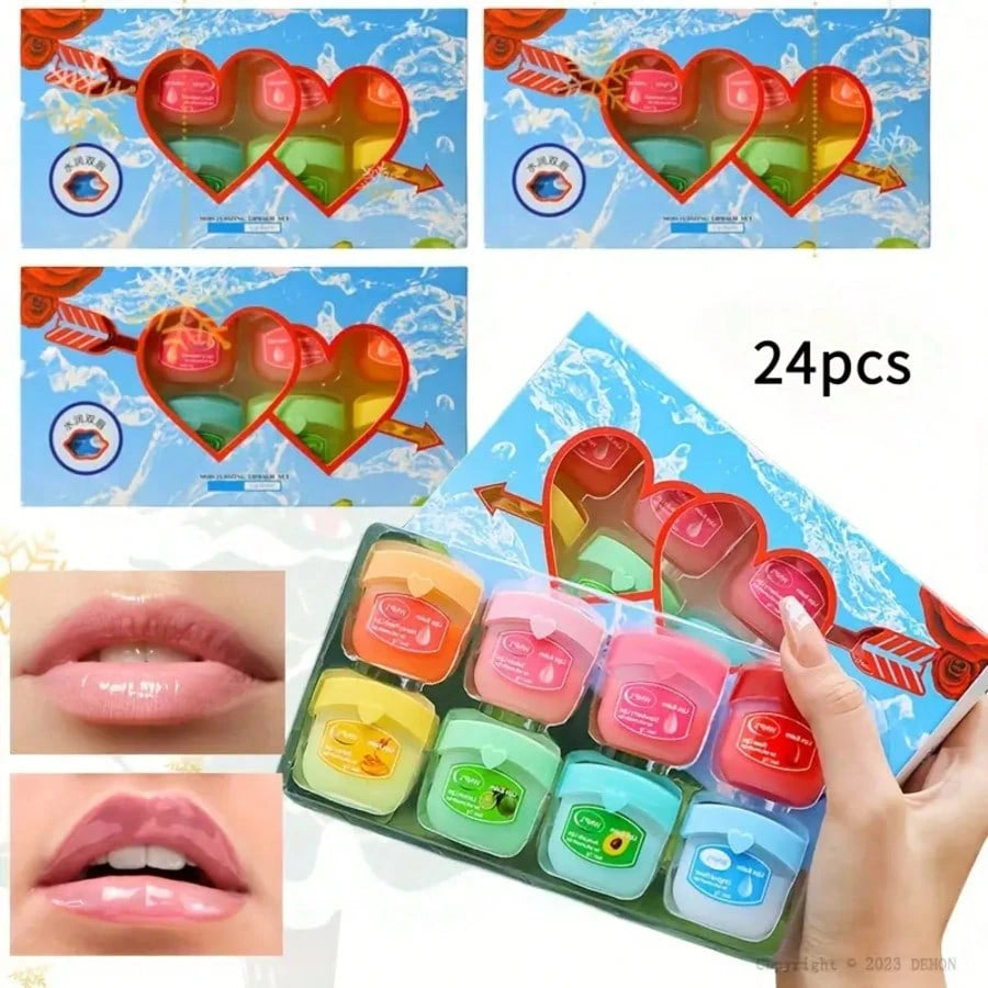 24pcs Long-Lasting Moisturizing Lip Balm Set For Dry Lips, Hydrating And All-Day Moisture, Perfect Halloween, Christmas Valentine'S Day Gifts