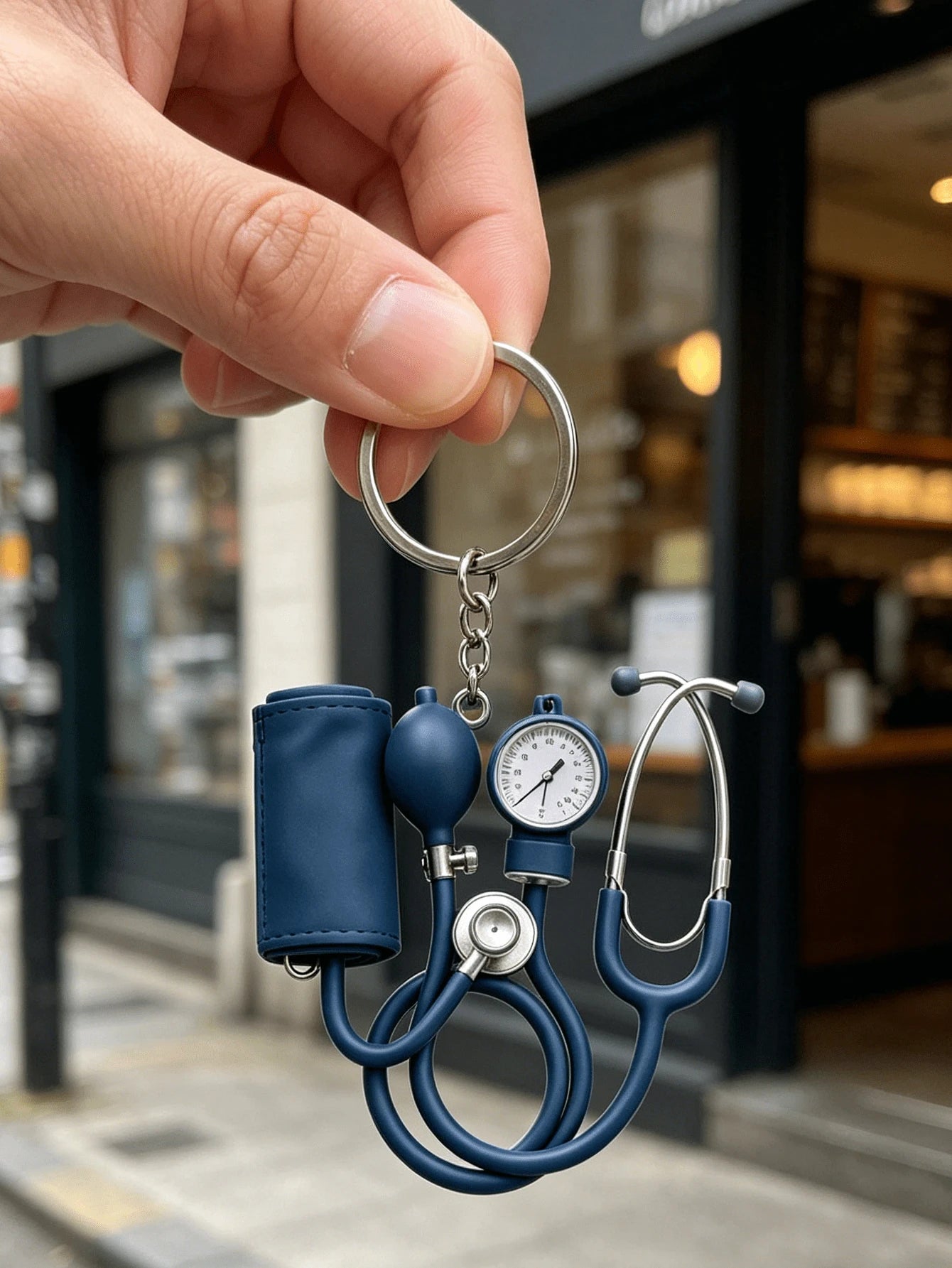 2D Acrylic Keychain, Pink Stethoscope + Blood Pressure Monitor Set, 1pc, Medical Style Healing Pendant, Ideal Gift For Nurses, Doctors And Medical Enthusiasts, Lightweight And Soft.