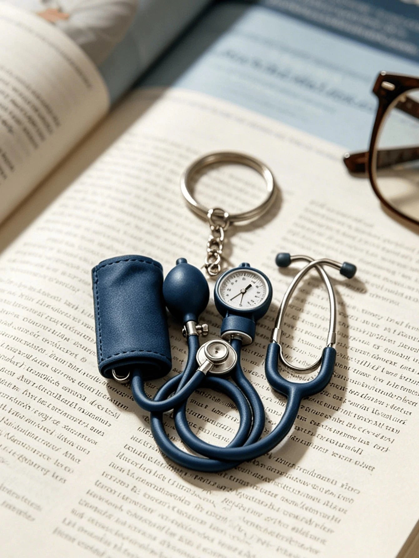 2D Acrylic Keychain, Pink Stethoscope + Blood Pressure Monitor Set, 1pc, Medical Style Healing Pendant, Ideal Gift For Nurses, Doctors And Medical Enthusiasts, Lightweight And Soft.