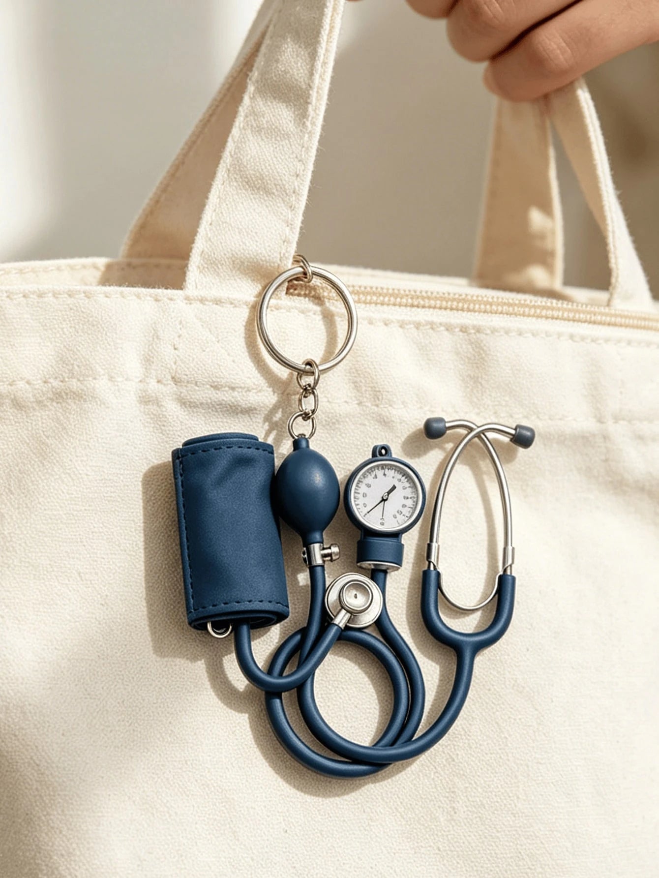 2D Acrylic Keychain, Pink Stethoscope + Blood Pressure Monitor Set, 1pc, Medical Style Healing Pendant, Ideal Gift For Nurses, Doctors And Medical Enthusiasts, Lightweight And Soft.