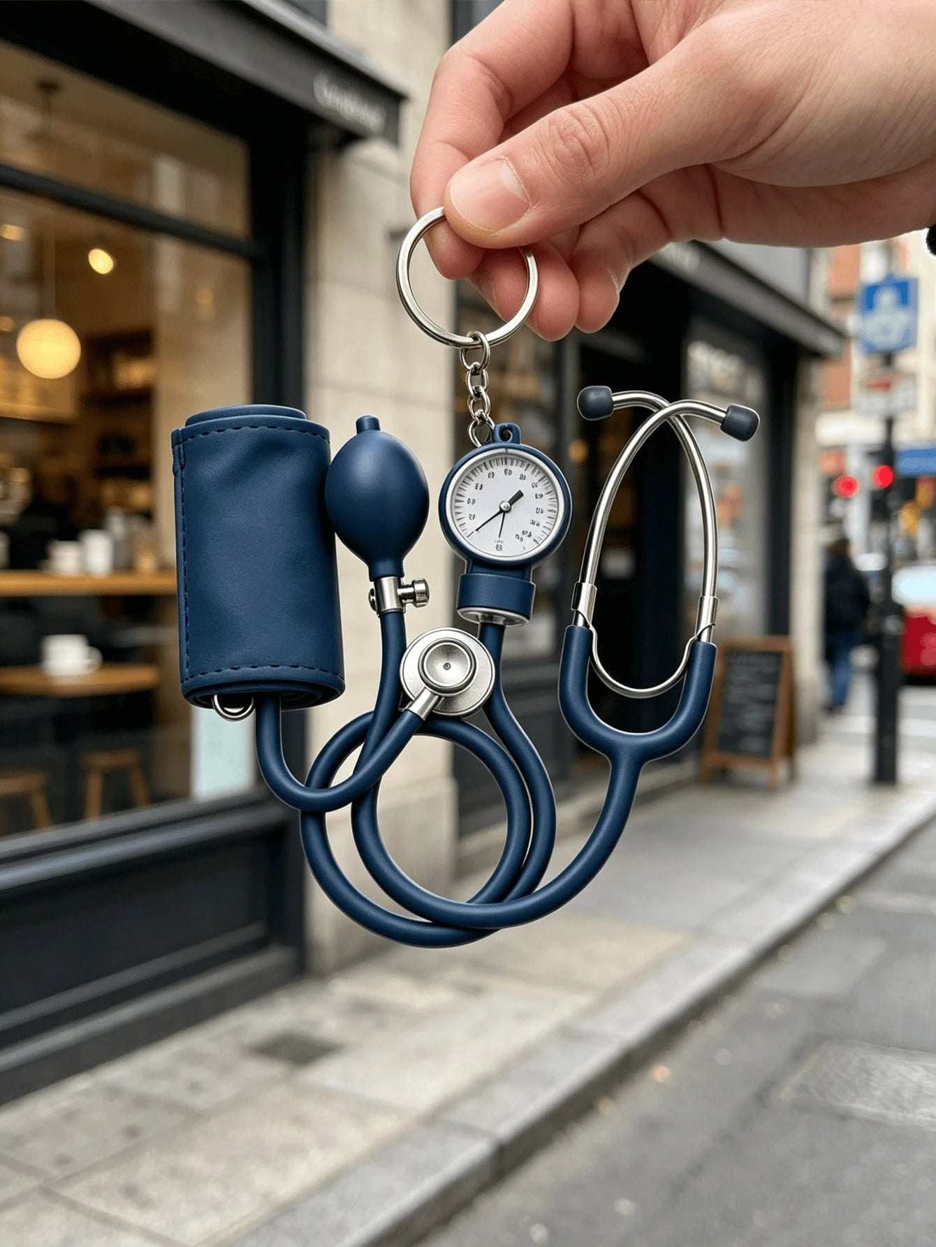 2D Acrylic Keychain, Pink Stethoscope + Blood Pressure Monitor Set, 1pc, Medical Style Healing Pendant, Ideal Gift For Nurses, Doctors And Medical Enthusiasts, Lightweight And Soft.