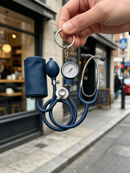 2D Acrylic Keychain, Pink Stethoscope + Blood Pressure Monitor Set, 1pc, Medical Style Healing Pendant, Ideal Gift For Nurses, Doctors And Medical Enthusiasts, Lightweight And Soft.