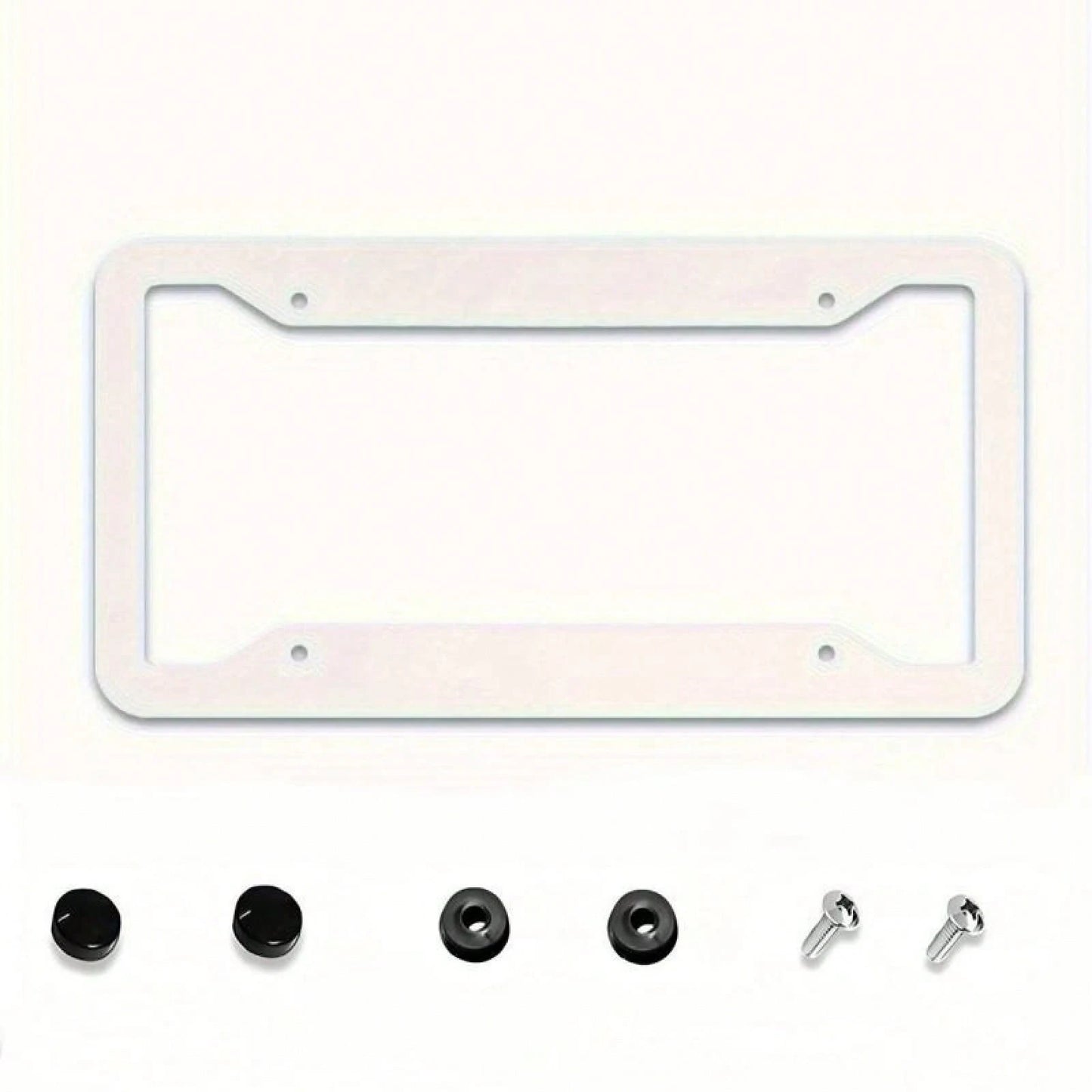 2D Flat, Healing Pink Floral Cluster License Plate Decorative Frame, 12x6inch, Suitable For American Vehicles, Car Decoration, Car Acessesories>Essentials, Car Picks, Gifts,Car Acessesories Women