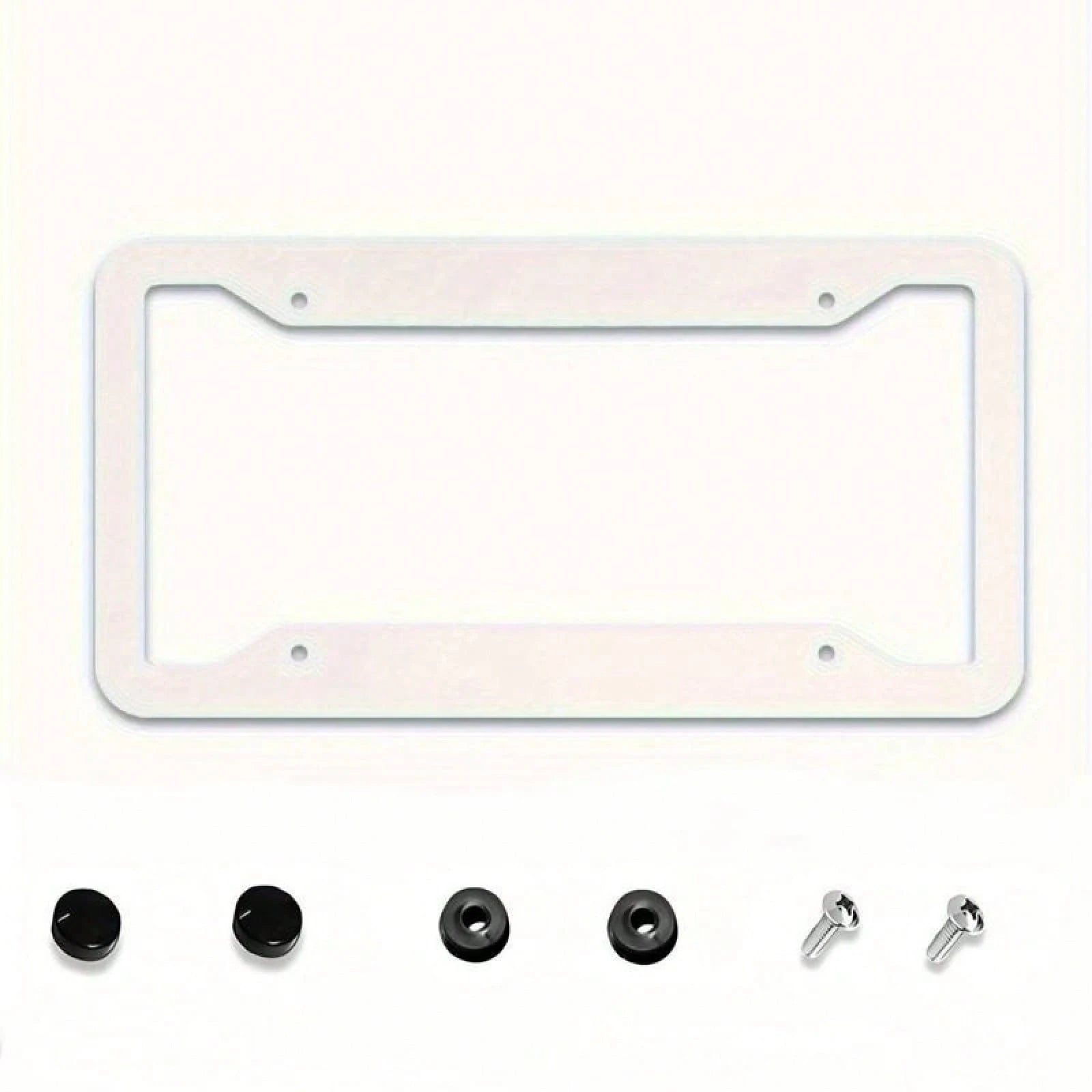 2D Flat, Healing Pink Floral Cluster License Plate Decorative Frame, 12x6inch, Suitable For American Vehicles, Car Decoration, Car Acessesories>Essentials, Car Picks, Gifts,Car Acessesories Women