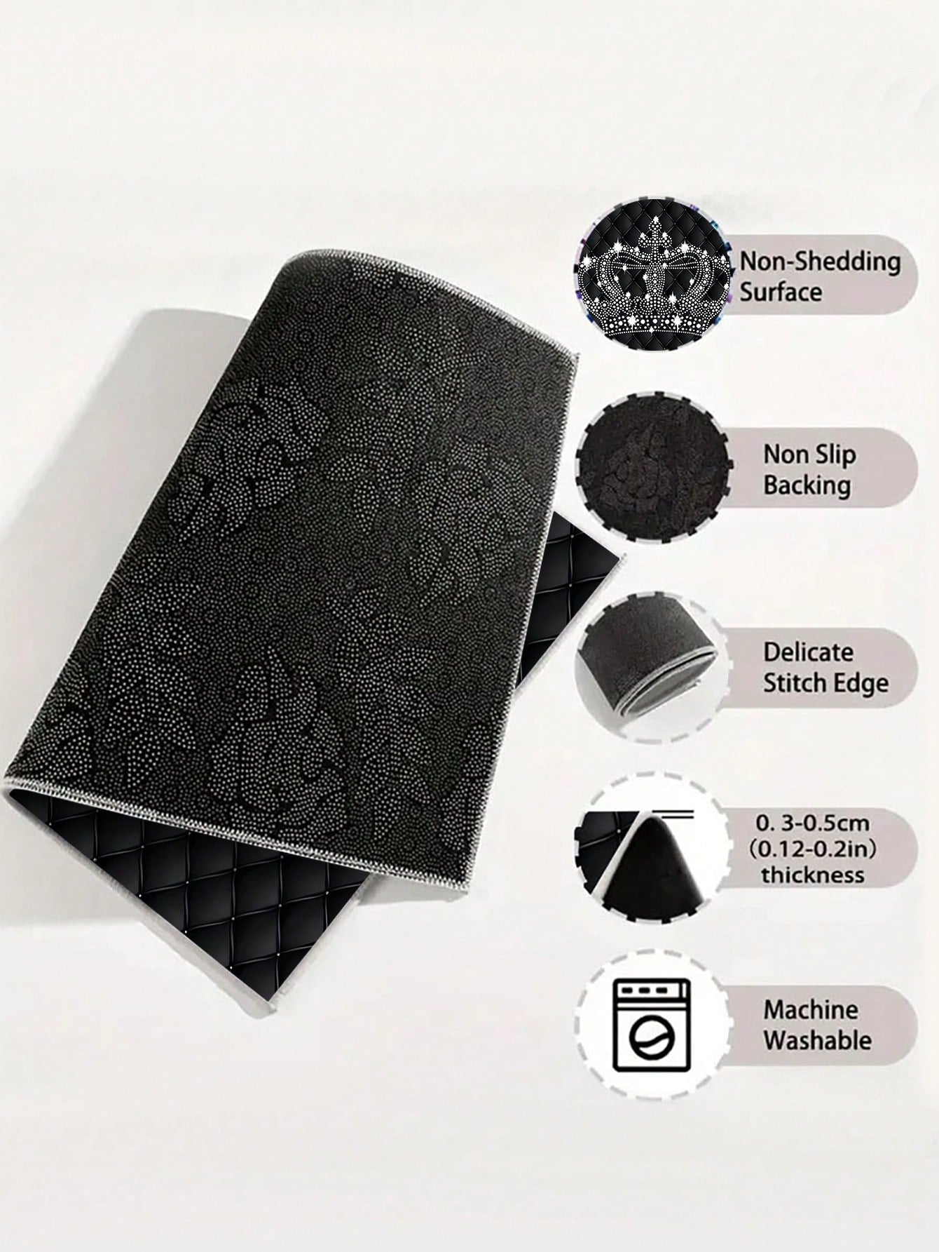 2d Flat Luxury Crown- Patterned Car Trunk Mat, 29.53x39.37inch, 1pc, Material, Stylish & Durable, Ideal For Car Interior Decoration, Car Acessesories, Car Decor, Car Acessesories Women