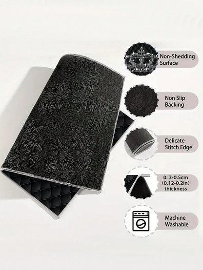 2d Flat Luxury Crown- Patterned Car Trunk Mat, 29.53x39.37inch, 1pc, Material, Stylish & Durable, Ideal For Car Interior Decoration, Car Acessesories, Car Decor, Car Acessesories Women