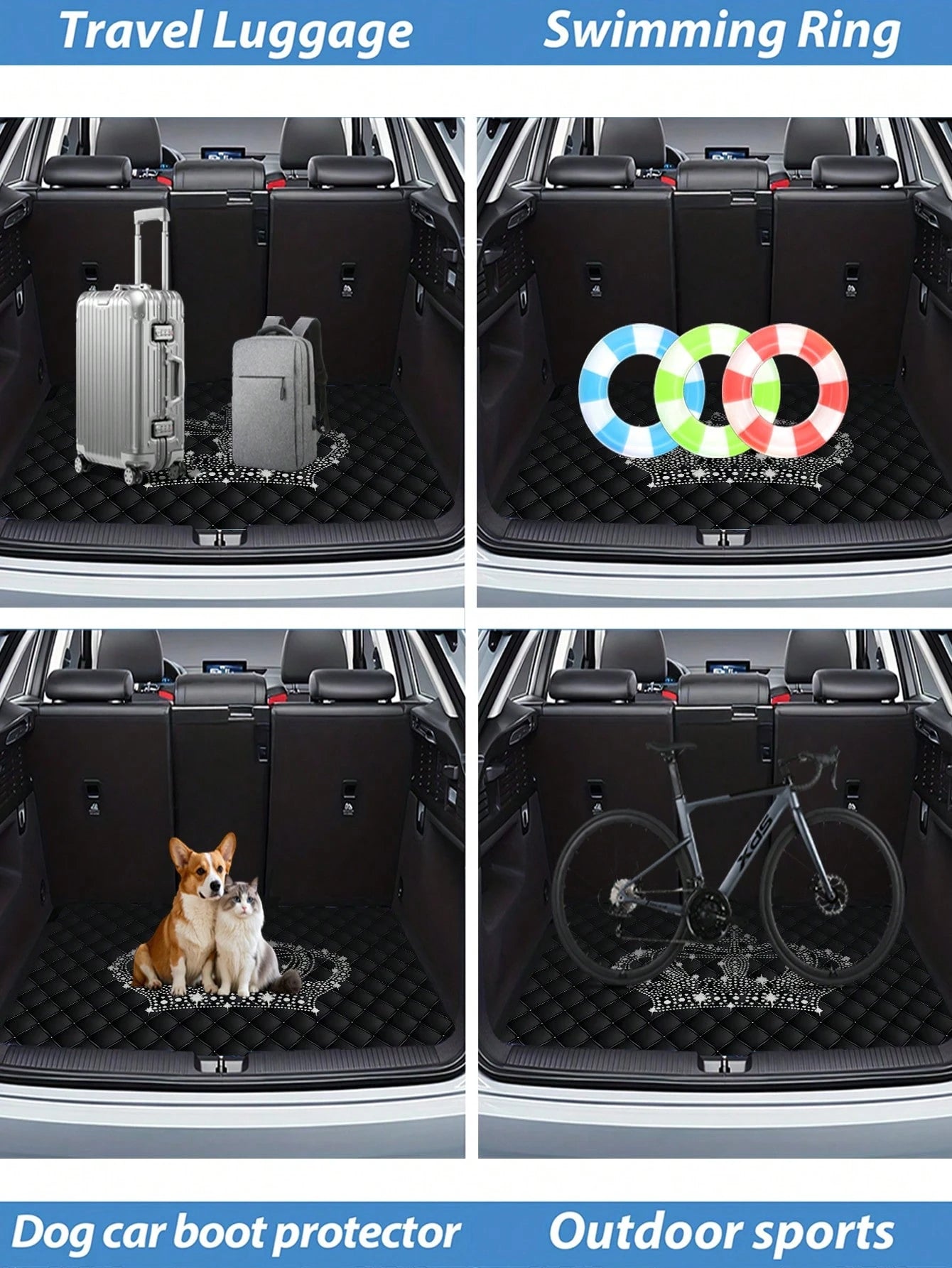 2d Flat Luxury Crown- Patterned Car Trunk Mat, 29.53x39.37inch, 1pc, Material, Stylish & Durable, Ideal For Car Interior Decoration, Car Acessesories, Car Decor, Car Acessesories Women