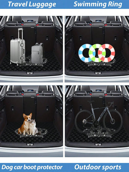 2d Flat Luxury Crown- Patterned Car Trunk Mat, 29.53x39.37inch, 1pc, Material, Stylish & Durable, Ideal For Car Interior Decoration, Car Acessesories, Car Decor, Car Acessesories Women