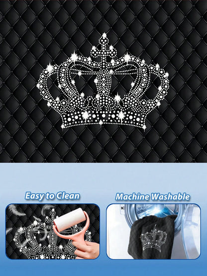 2d Flat Luxury Crown- Patterned Car Trunk Mat, 29.53x39.37inch, 1pc, Material, Stylish & Durable, Ideal For Car Interior Decoration, Car Acessesories, Car Decor, Car Acessesories Women