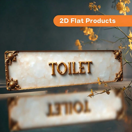 2D Flat- This Is A 2D Flat, Vintage Style Iron Sign, Labeled "Toilet", Size 10X40cm (4X16in). It Is An Ideal Choice For Home Decor, Suitable For Bathrooms, Kitchens, Offices, Cafes And Rustic Style I