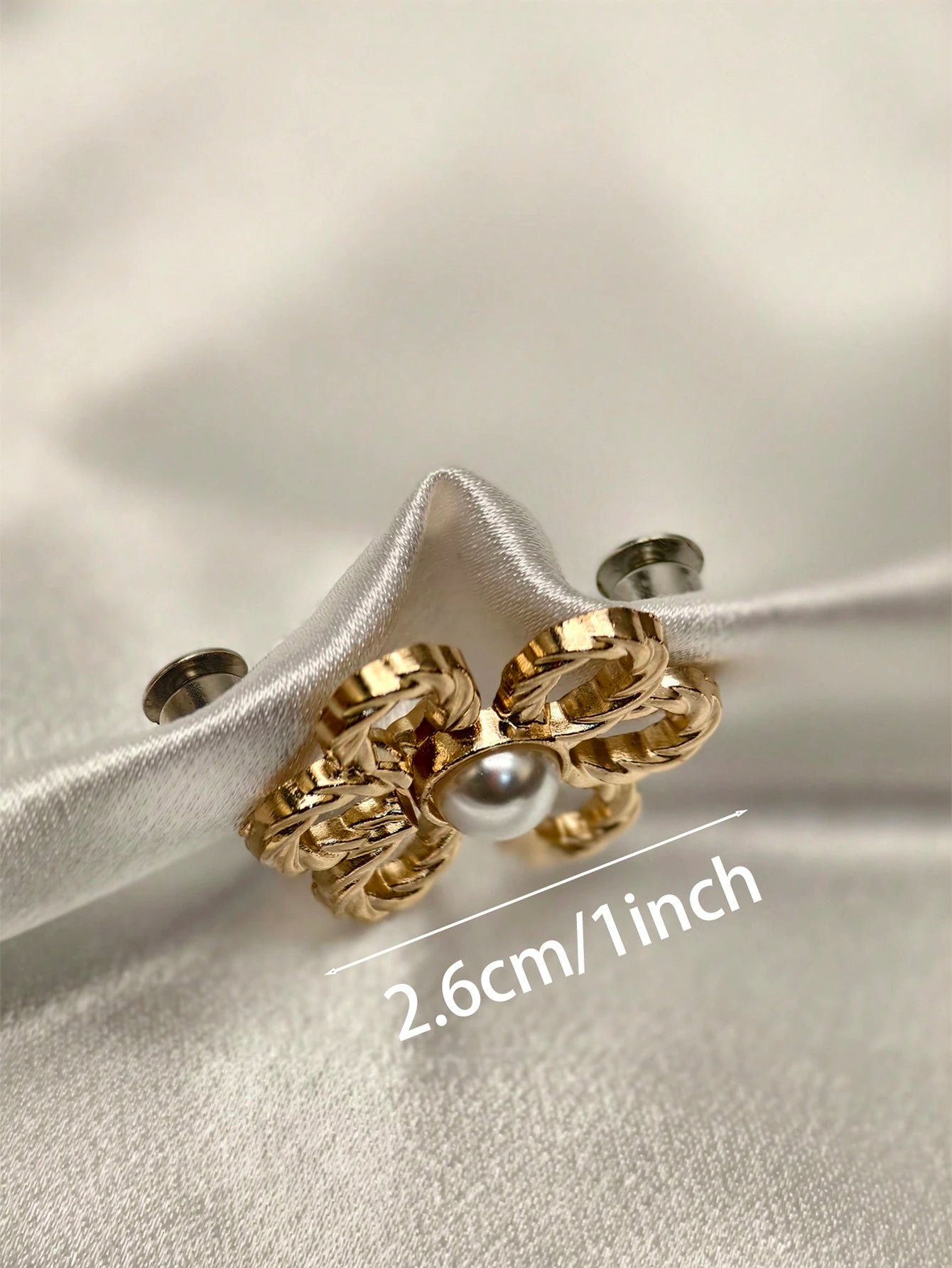 2pcs/1pair Plated Petal Shaped Waist Buckle For Jean Skirt- Buckle For Adjusting Waist Size, Anti-Slip Without Nails, Detachable Button For Perfect Fit- Slim Your Waist And Tighten Your Jeans With N