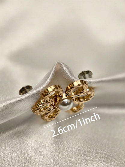 2pcs/1pair Plated Petal Shaped Waist Buckle For Jean Skirt- Buckle For Adjusting Waist Size, Anti-Slip Without Nails, Detachable Button For Perfect Fit- Slim Your Waist And Tighten Your Jeans With N
