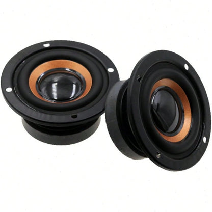 2pcs 2-Inch Magnetic Speaker Parts, Touch Panel Control Coaxial Connector, DIY Audio Speakers, Mini Speaker PU Leather Case, Black And Orange Stereo Audio Output
