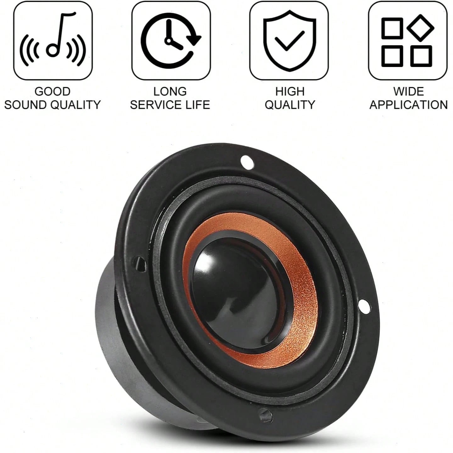 2pcs 2-Inch Magnetic Speaker Parts, Touch Panel Control Coaxial Connector, DIY Audio Speakers, Mini Speaker PU Leather Case, Black And Orange Stereo Audio Output